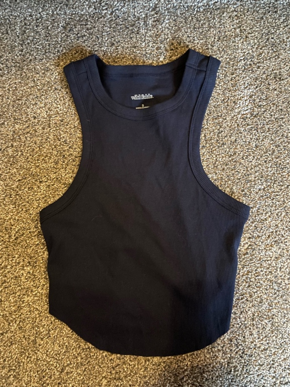 wild fable Navy Ribbed Tank Top